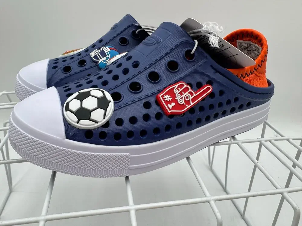 Blue sz 6 Sketchers Toddler Foamies Slip On Shoes  Sports Charms